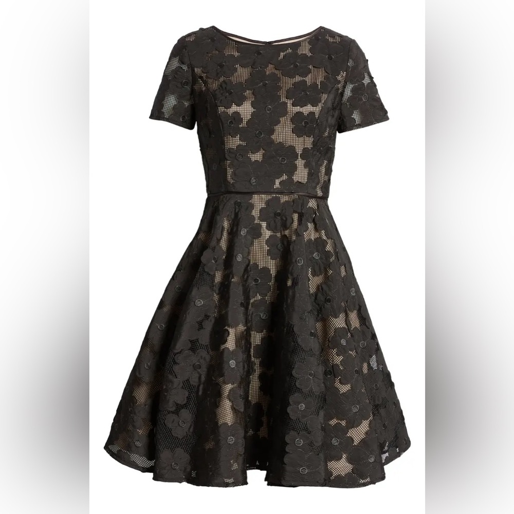 NWT Shani black floral fit and flare dress